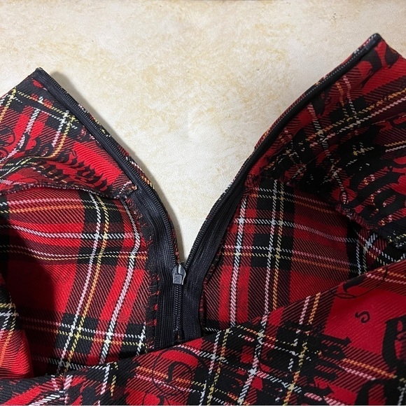 Tartan Mini Skirt Punk Plaid Goth Lettering Sinequanone Paris Kilt Style Lolita - Picture 7 of 10